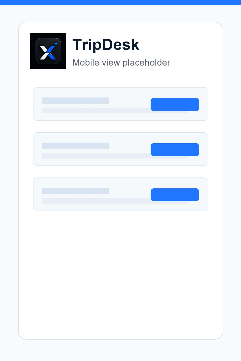 واجهة TripDesk Pro على الجوال كصورة مؤقتة